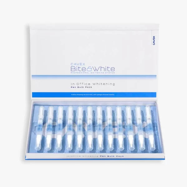 Clareador em Caneta Cavex Bite e White In Office 25% Bulk Kit com 12 Canetas