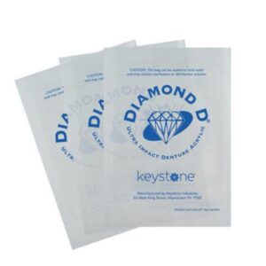 Mylar Pouch Diamond D – Sacos plásticos seláveis para armazenamento e transporte de próteses confeccionadas em resina Diamond D.
